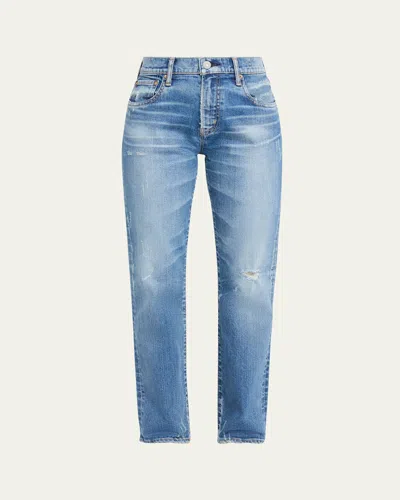 Moussy Vintage Slim Straight Jeans In Blue