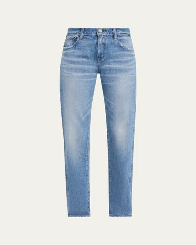 Moussy Vintage Slim Straight Jeans In Blue