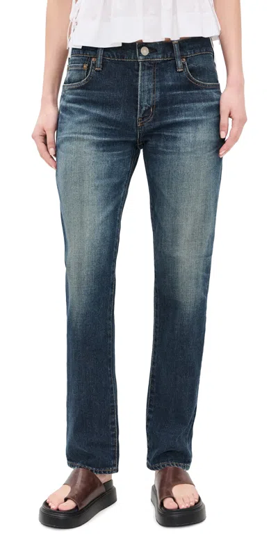 Moussy Vintage Slim Straight Jeans Dark Blue
