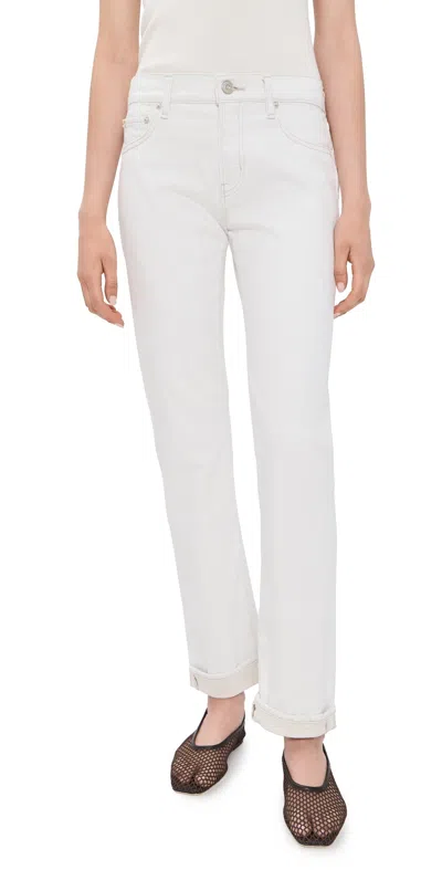 Moussy Vintage Slim Straight Jeans White In Animal Print