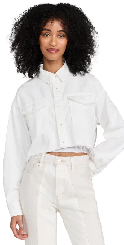 Moussy Vintage Southfork Cropped Shirt White