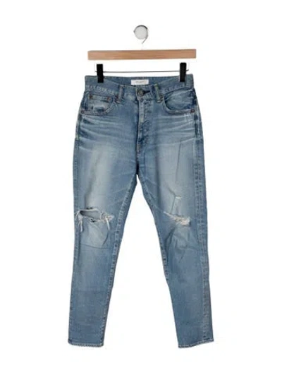 Pre-owned Moussy Vintage Straight Leg Pants In Blue