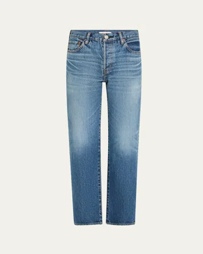 Moussy Vintage Sunset Straight Ankle Jeans In Blue