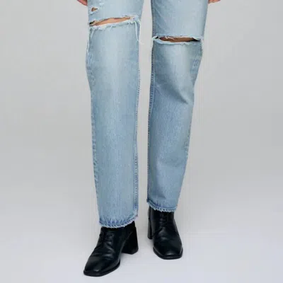 Moussy Vintage Tifton Wide Straight In Blue