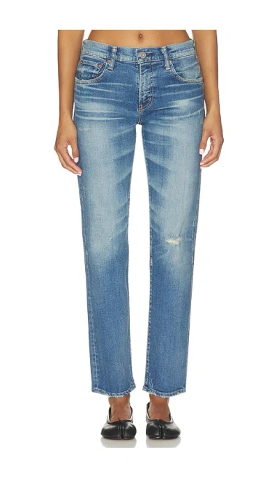 Moussy Vintage Velma Slim Straight Leg Jeans In Blue