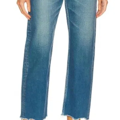 Moussy Vintage Walmore Wide Straight Jeans In Medium Wash In Blue