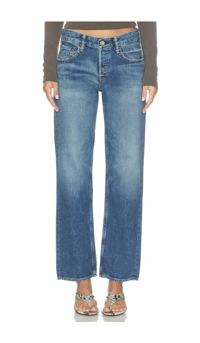Moussy Vintage Wheeling Straight Low Jeans In Blue