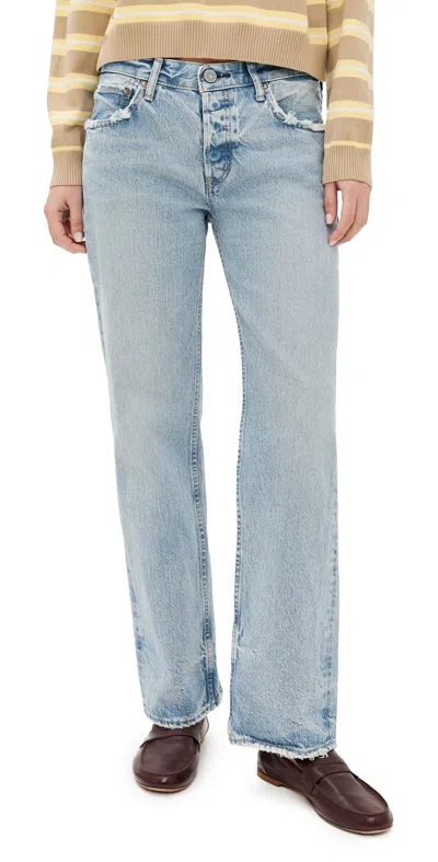Moussy Vintage Wildwood Straight-low Jeans Light Blue