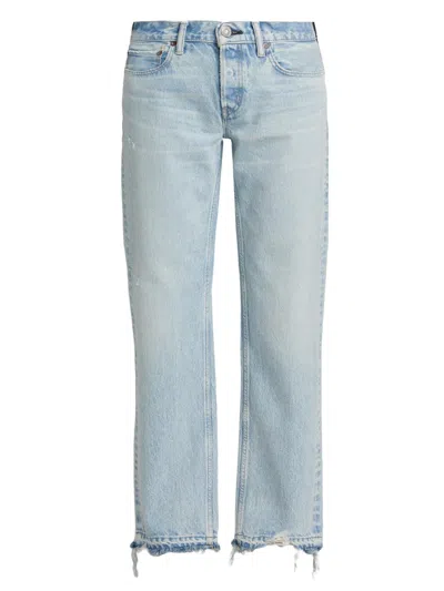 Moussy Vintage Women's Barrington Low-rise Straight-fit Jeans In Blue