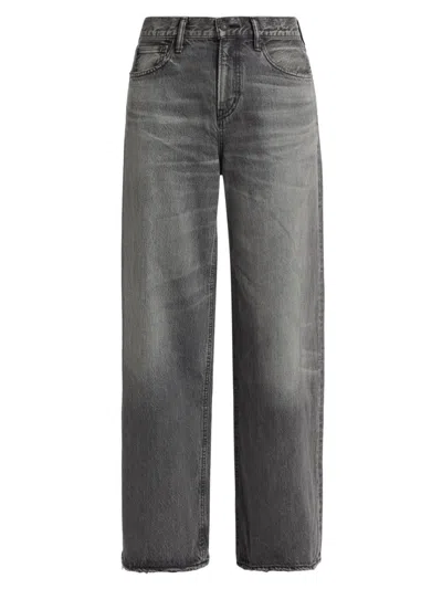 Moussy Vintage Women's Elmont Super Wide Mid-rise Jeans In Gray