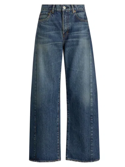 Moussy Vintage Women's Harlem Side Line Cocoon Jeans In Dark Blue