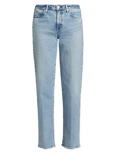 Moussy Vintage Women's Kingston Tailored Straight-leg Jeans In Blue