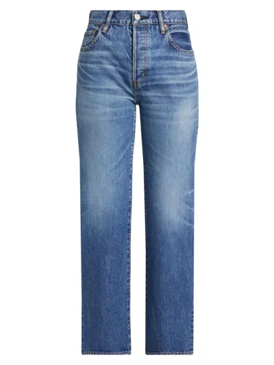 Moussy Vintage Women's Sunset Straight Mid-rise Jeans In Blue