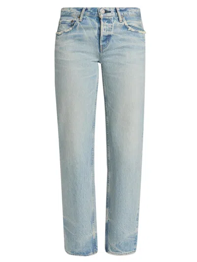 Moussy Vintage Women's Wildwood Low-rise Straight-leg Jeans In Blue