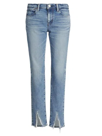 Moussy Vintage Women's Wynwood Split-hem Skinny Jeans In Blue