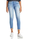 MOUSSY VINTAGE WOMENS MID-RISE LIGHT WASH SKINNY JEANS