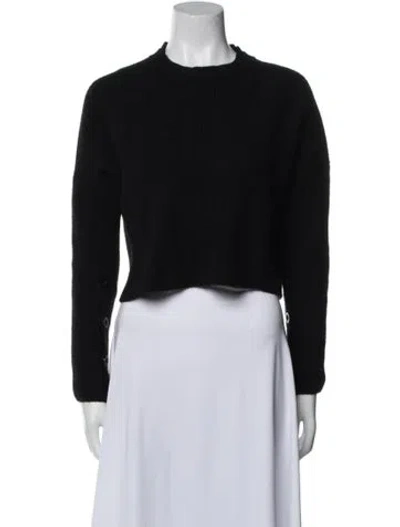 Pre-owned Moussy Vintage Wool Crew Neck Sweater In Black