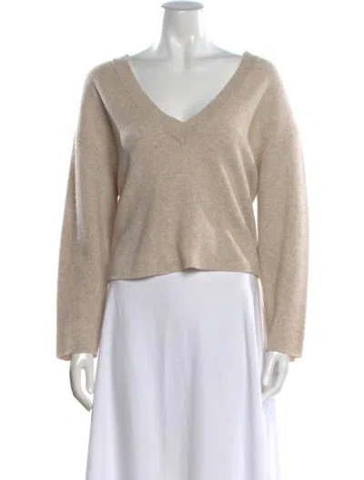 Pre-owned Moussy Vintage Wool V-neck Sweater In Neutral
