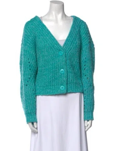 Pre-owned Moussy V-neck Sweater In Blue