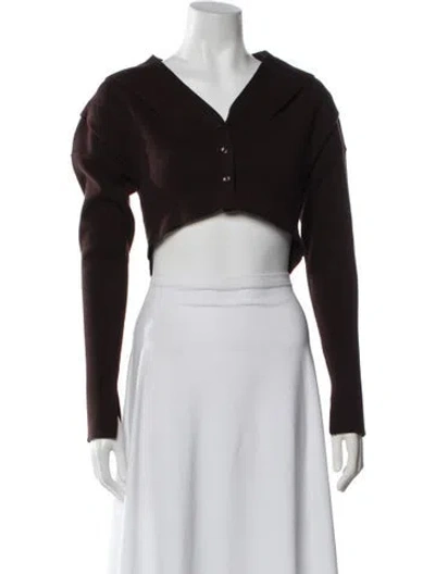 Pre-owned Moussy V-neck Sweater In Brown