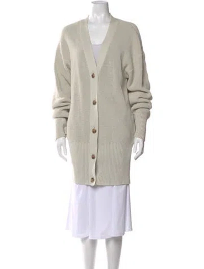 Pre-owned Moussy V-neck Sweater In Neutral