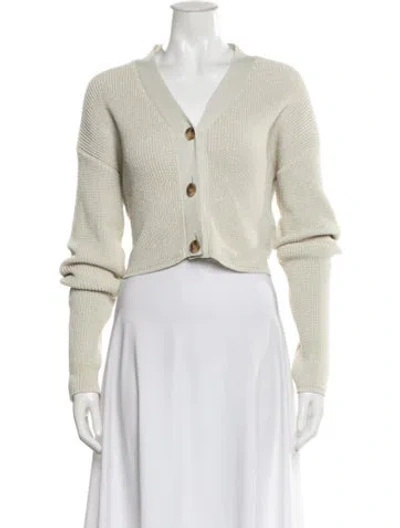 Pre-owned Moussy V-neck Sweater In White