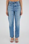 Moussy Waipio Wide Straight Jean In Light Blue