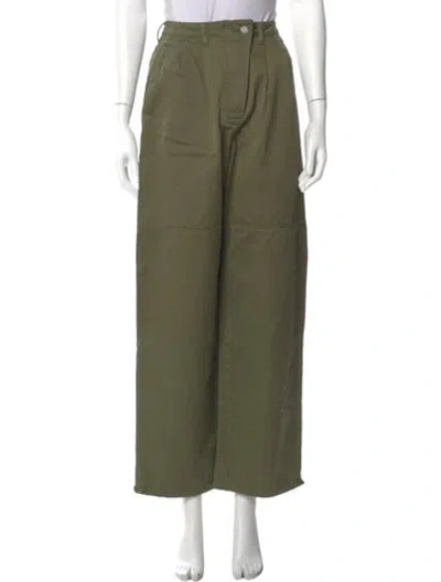 Pre-owned Moussy Wide Leg Pants In Green