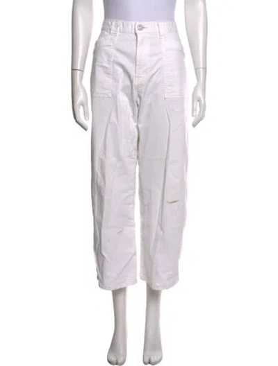 Pre-owned Moussy Wide Leg Pants In White