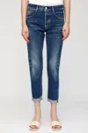 Moussy Wilbur Tapered Mid-rise Jean In Blue In Blue