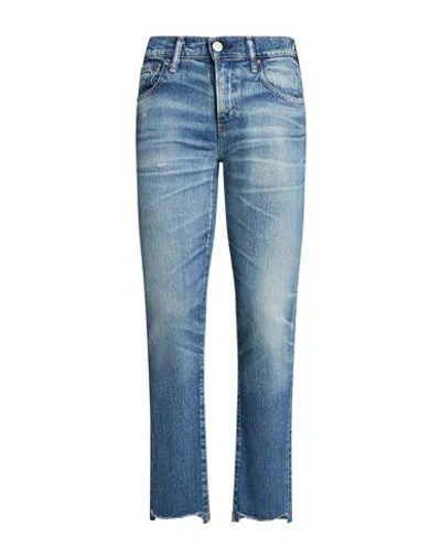 Moussy Woman Jeans Blue Size 30 Cotton, Elastane