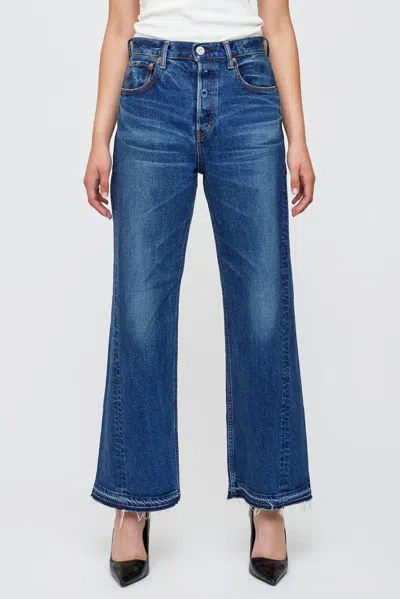 Moussy Espanola Wide Straight Jeans In Blue