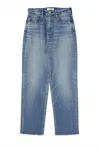 Moussy Women's Evelyn Cropped Straight-high Rise Jeans In Medium Blue In Blue