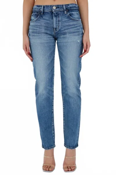 Moussy Women's Mallard Slim Straight Mid-rise Jeans In Dark Blue