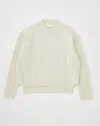 MOUSSY WOMEN'S MV CABLE KNIT SWEATER IN OFF WHITE