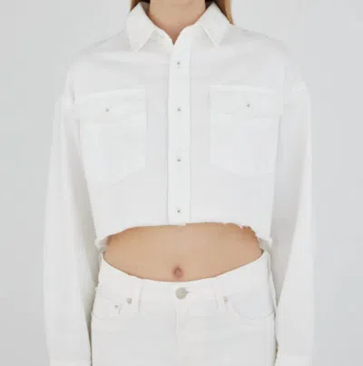 Moussy Women's Southfolk Cropped Shirt In White