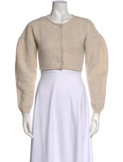 Pre-owned Moussy Wool Crew Neck Sweater In Neutral