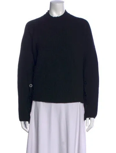 Pre-owned Moussy Wool Mock Neck Sweater In Black