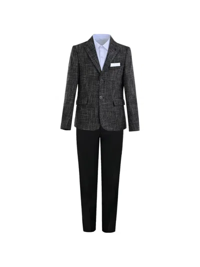 Moustache Kids' Alexander Checked Suit (set Of Three) In Multi