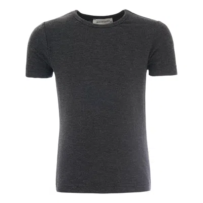 Moustache Kids' Crew-neck Cotton T-shirt In Grey