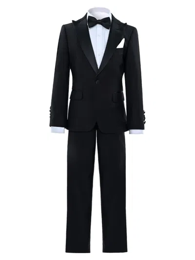 Moustache Baby Boy's, Little Boys & Boy's Peak Lapel Wool Suit In Black