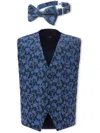 Moustache Baroque-print Waistcoat Set In Blue