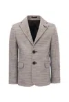 Moustache Beige Tweed Peak Lapel Blazer