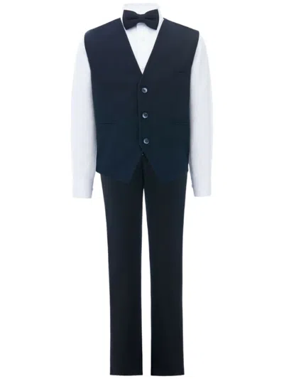 Moustache Kids' Benito Vest Suit (set Of Four) In Blue