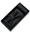 Moustache Black Crosshatch Texture Bowtie Set