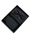 Moustache Black Floral Tie Set In Blue