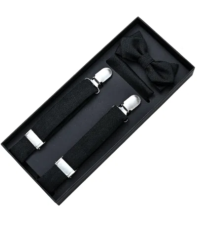 Moustache Kids'  Black Lined Suspenders Set By Childsplay Clothing