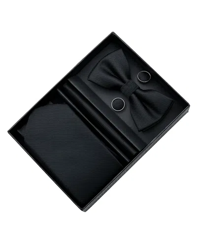 Moustache Kids'  Black Lined Tie Set