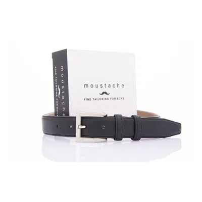 Moustache Kids'  Black Matte Leather Belt