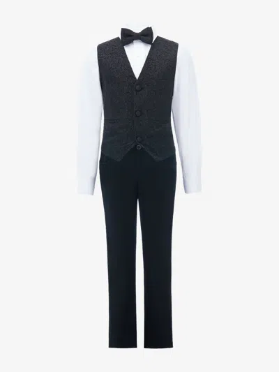 Moustache Black Nero Floral Vest Outfit Set